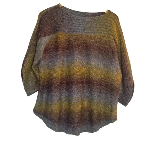 db Established 1962 Women’s Plus Rainbow Striped Sweater 3X Rounded  3/4 Sleeve - Picture 1 of 10